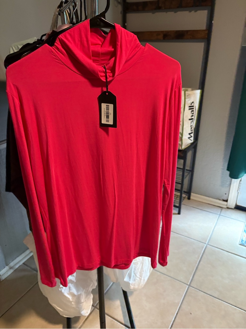 Aleeza Paris Bright Pink Long Sleeve Turtleneck